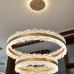 Double Crystal Ring LED Chandelier – Modern Luxury Pendant Light