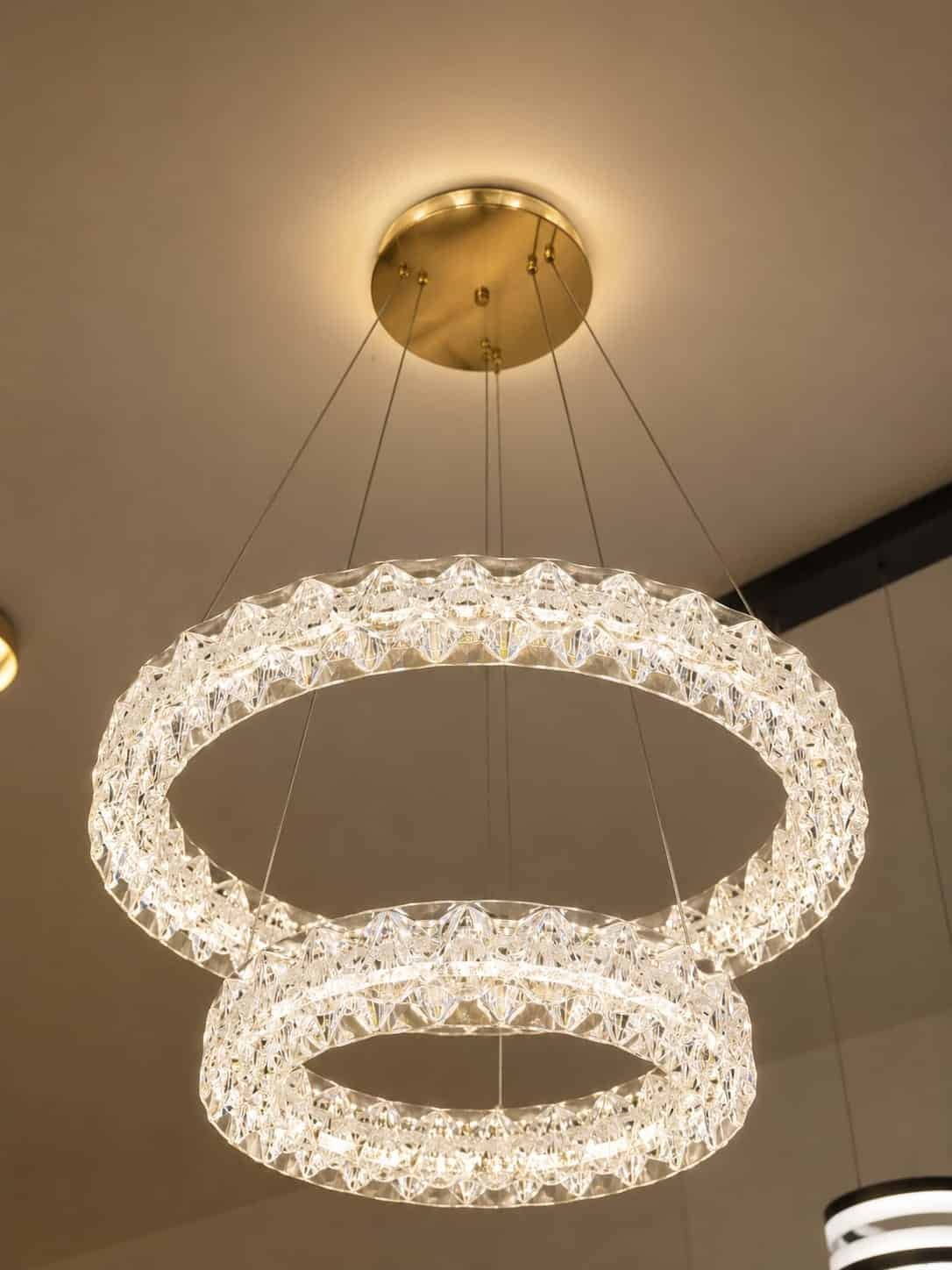 13.jpg 2-Ring Diamond Cut Crystal LED Chandelier - Gold FinishProduct - Image 1