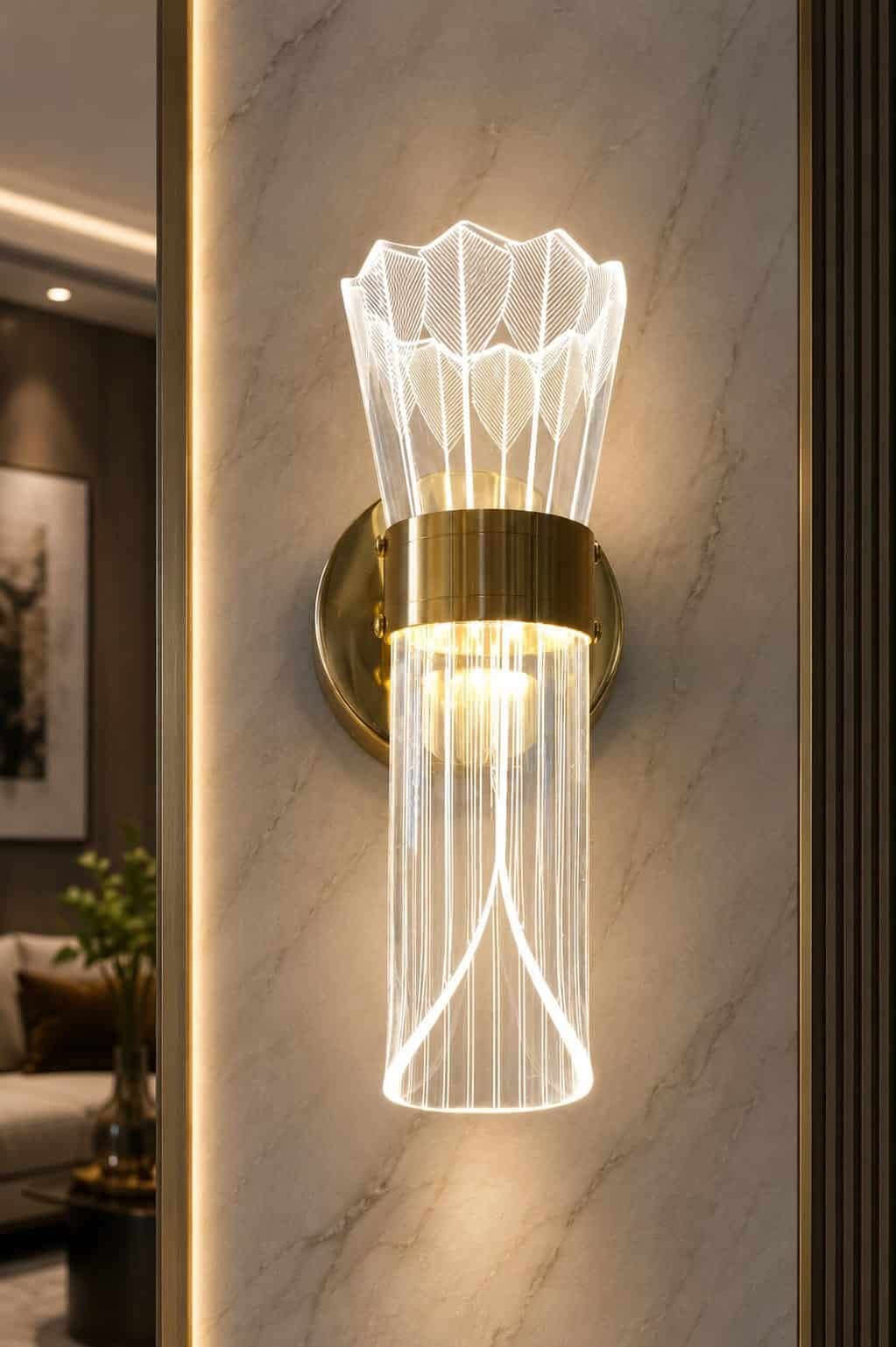 17.jpg Luxury Crystal Tube LED Wall Light – Gold Finish - Image 1