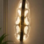 Luxury Feather Crystal LED Wall Light – Gold Finish