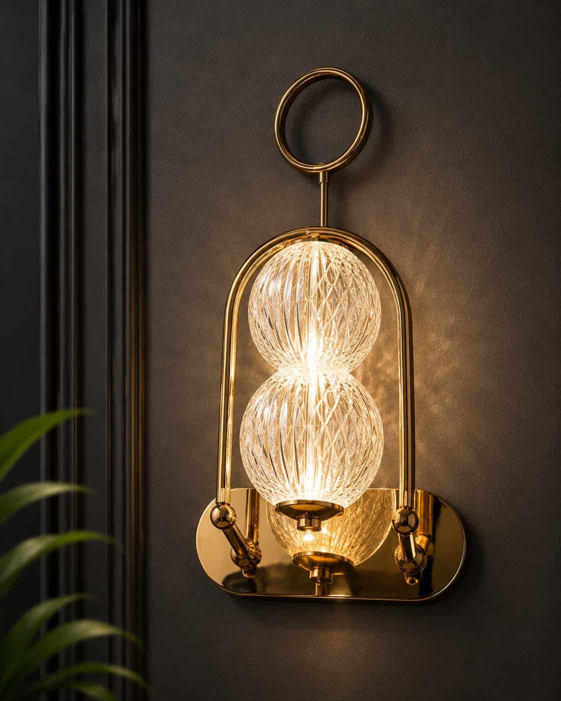 22.jpg Luxury Golden Crystal Globe Wall Light - Image 1