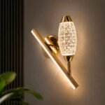 Modern Crystal Linear LED Wall Light – Gold Finish