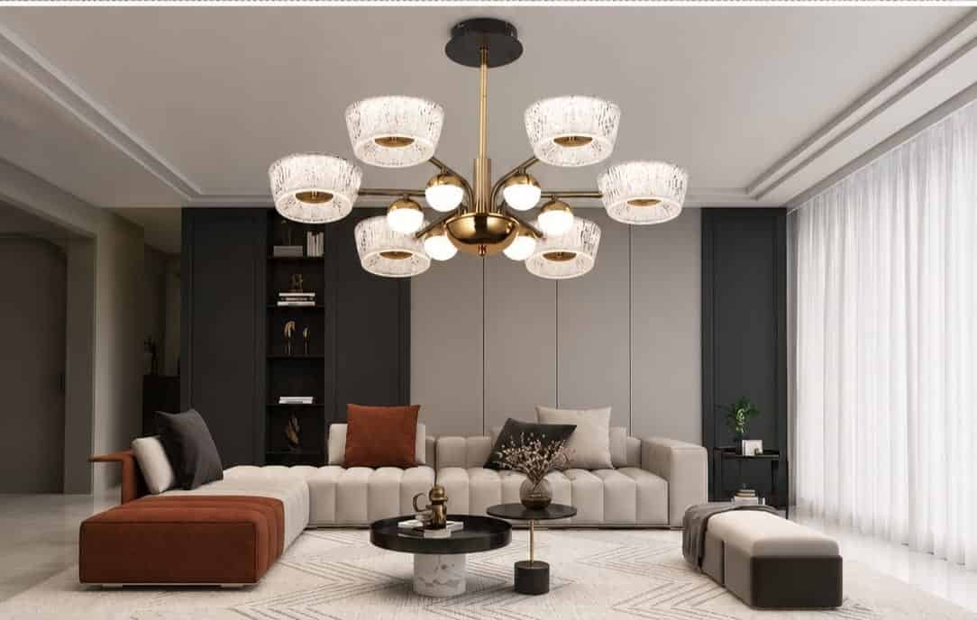 27.jpg Luxury Crystal Drum Chandelier – Gold Finish (6 Light) - Image 1