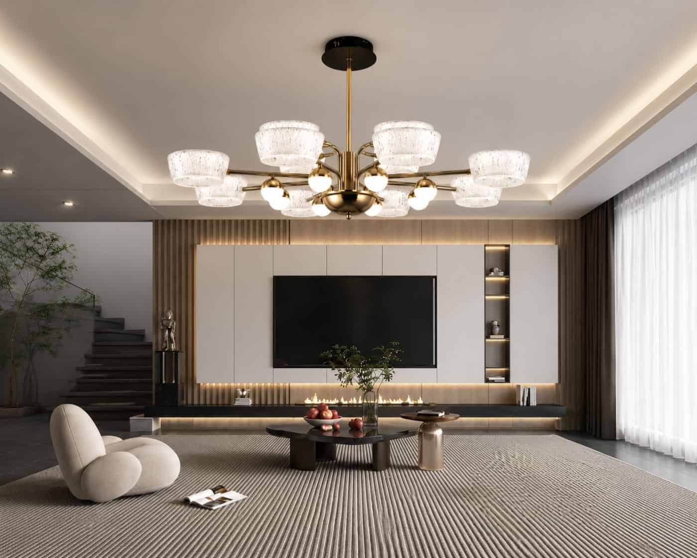 28.jpg Luxury Crystal Drum Chandelier – Gold Finish (12 Light) - Image 1