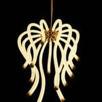 12-Light Modern Wave LED Hanging Chandelier – Luxury Gold Pendant Light
