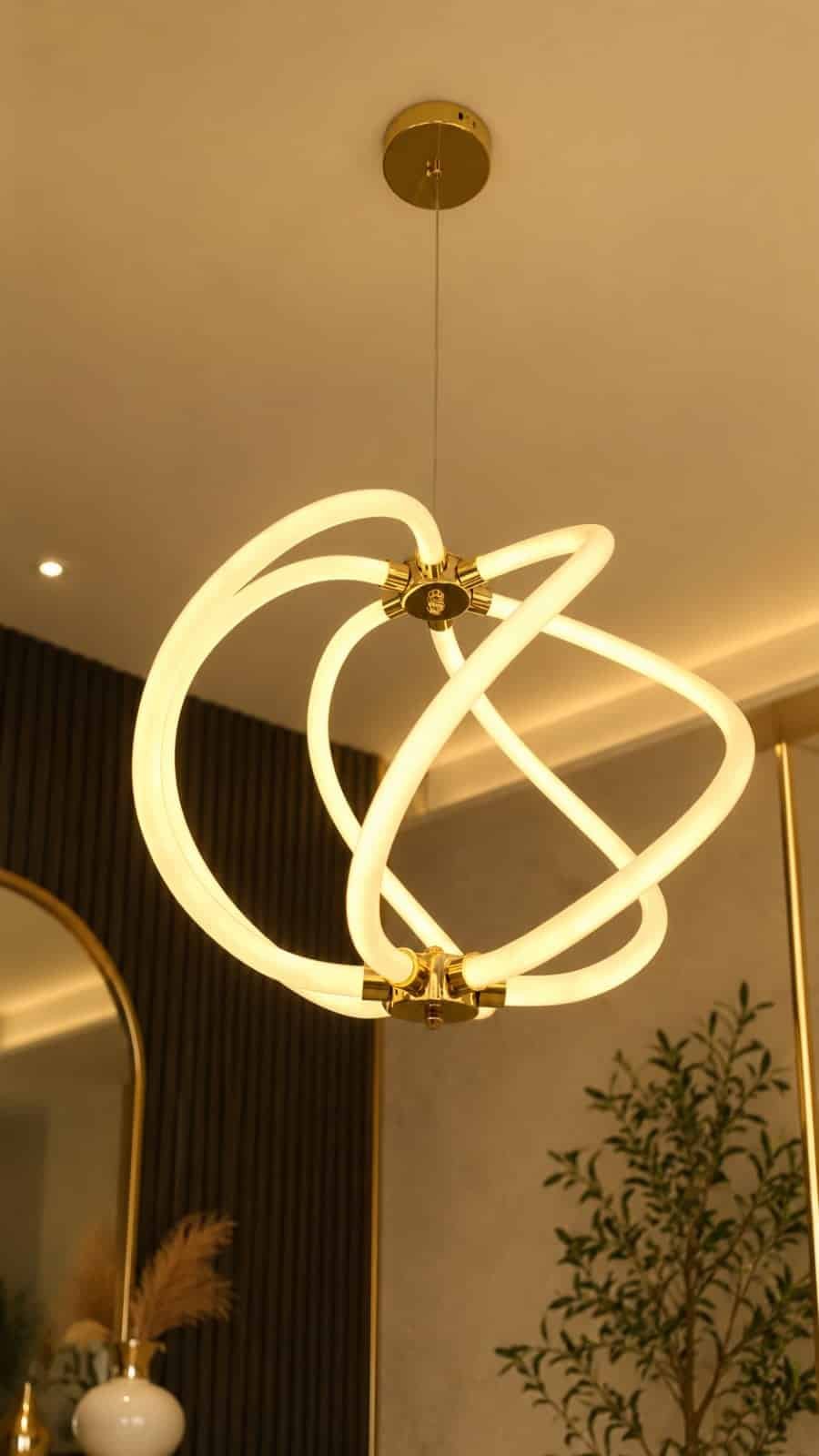 32.jpg 6-Light Orbit LED Hanging Chandelier – Modern Gold Pendant Light - Image 1