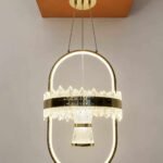 Luxury Crystal Oval Pendant Chandelier – Modern Gold LED Hanging Light