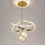 Luxury Crystal Spiral Pendant Chandelier – Modern Gold LED Hanging Light