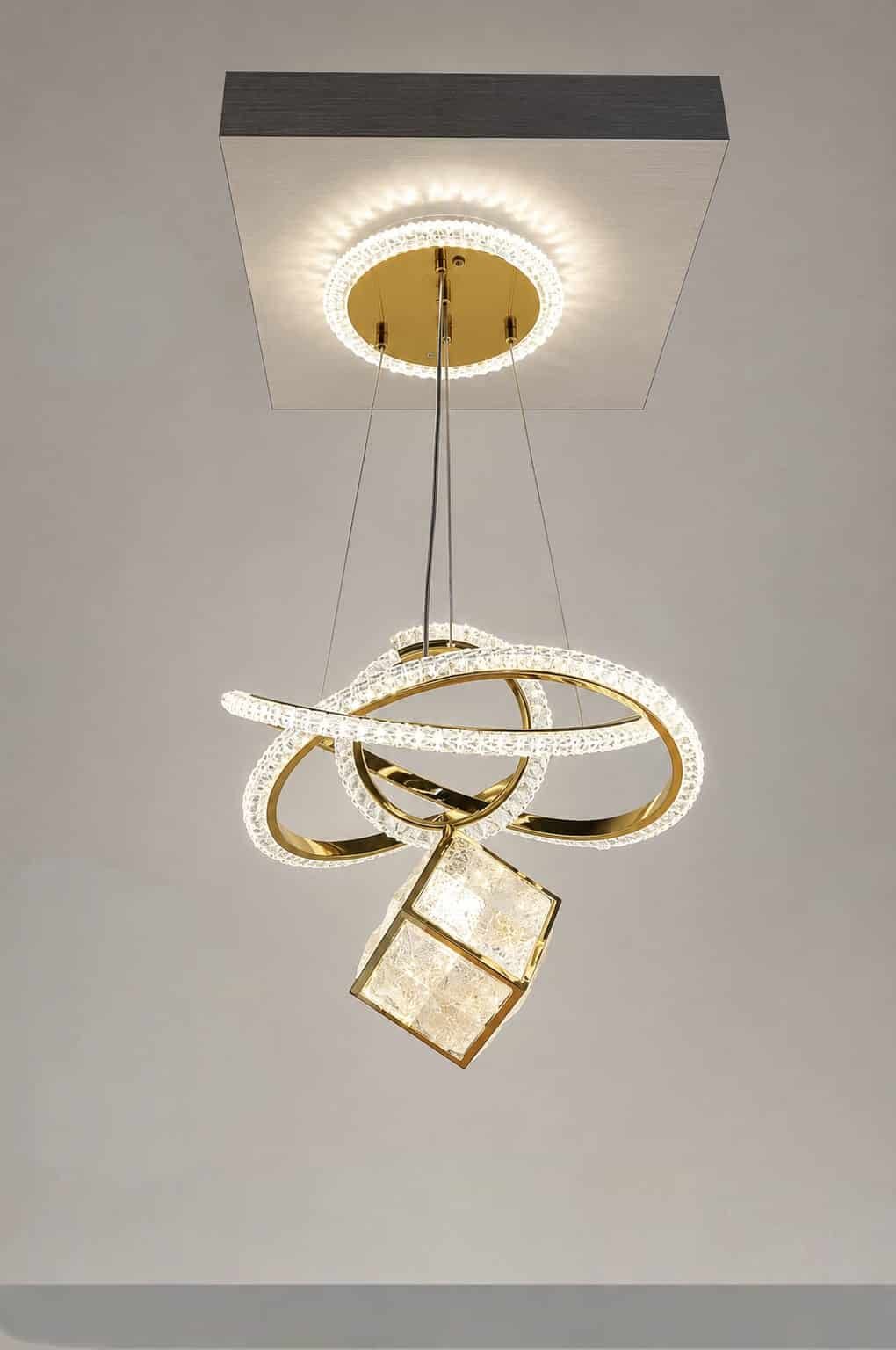 40.jpg Luxury Crystal Spiral Pendant Chandelier – Modern Gold LED Hanging Light - Image 1