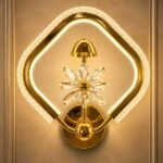 Luxury Crystal Flower LED Wall Light – Gold Finish Decorative Sconce