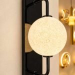 Modern Globe Wall Light – Gold & Black Finish Decorative Sconce