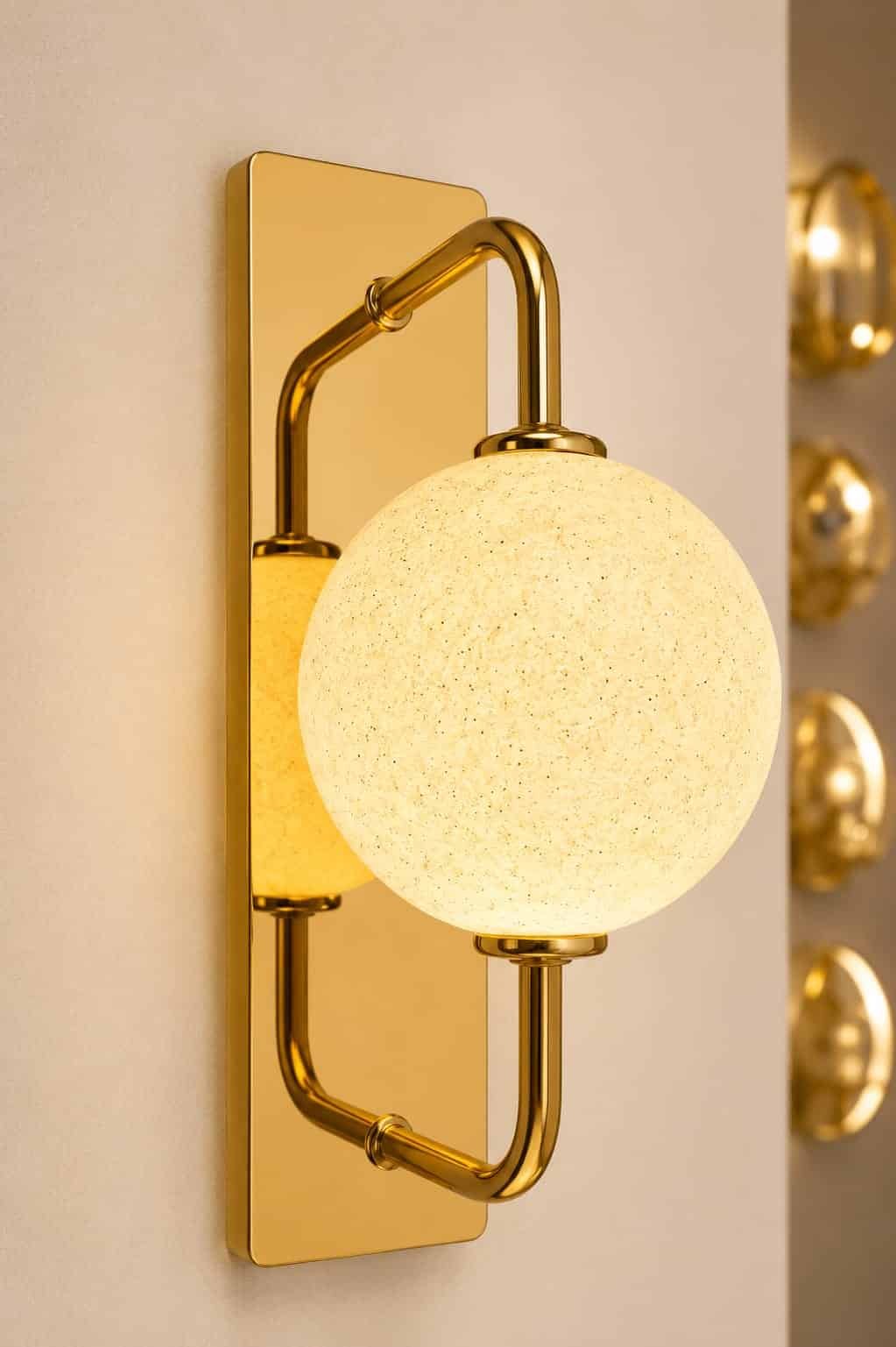 49.jpg Modern Globe Wall Light – Gold & Black Finish Decorative Sconce - Image 1