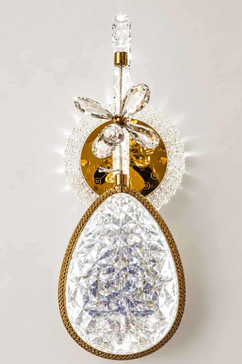 51.jpg Luxury Crystal Drop Wall Light – Gold Finish Decorative LED Sconce - Image 1