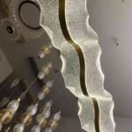 Luxury Wave Crystal LED Dining Chandelier – Gold Finish