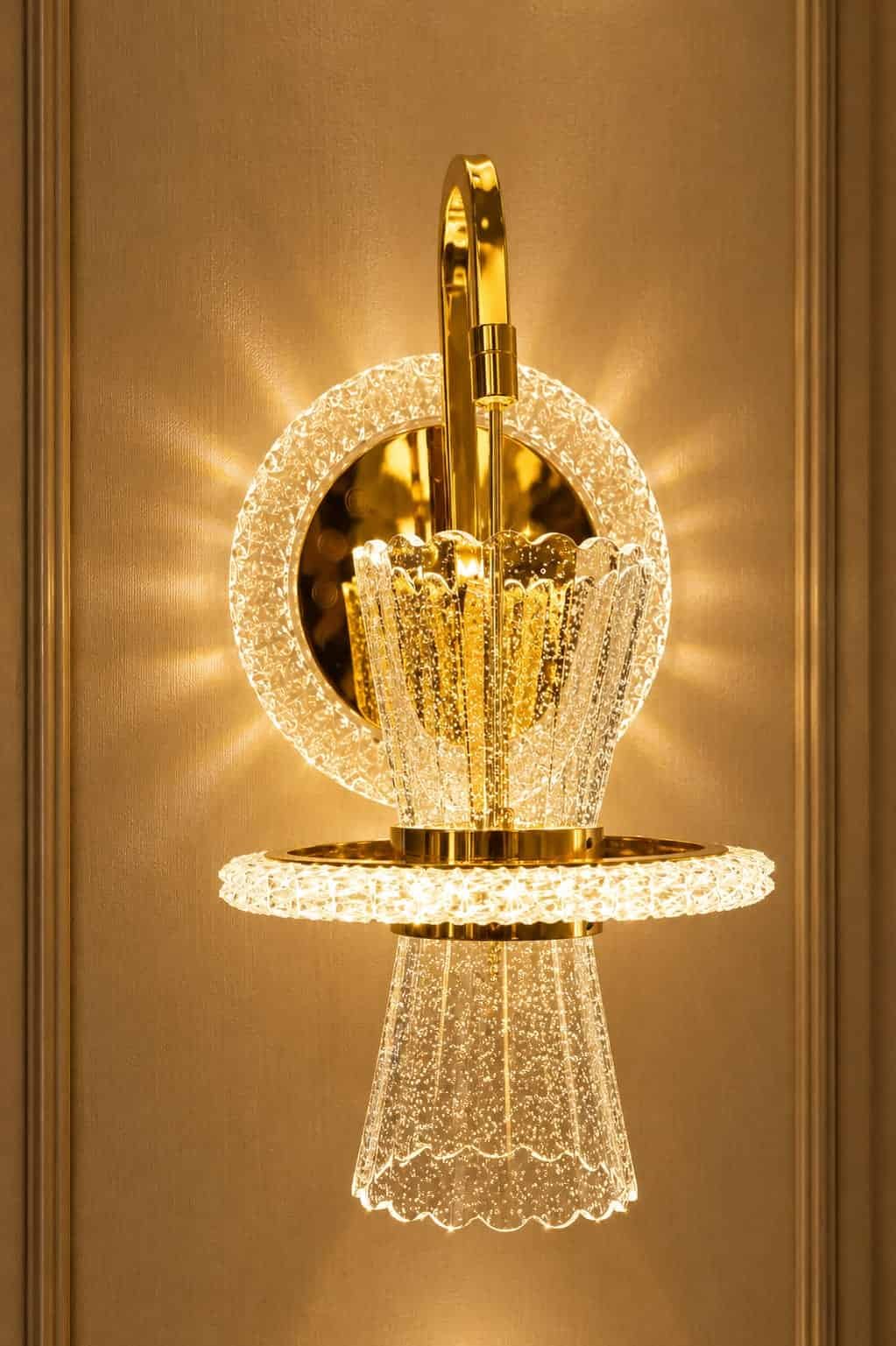 54.jpg Luxury Crystal Halo LED Wall Light – Gold Finish - Image 1