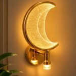 Modern Crescent Moon Crystal Wall Light